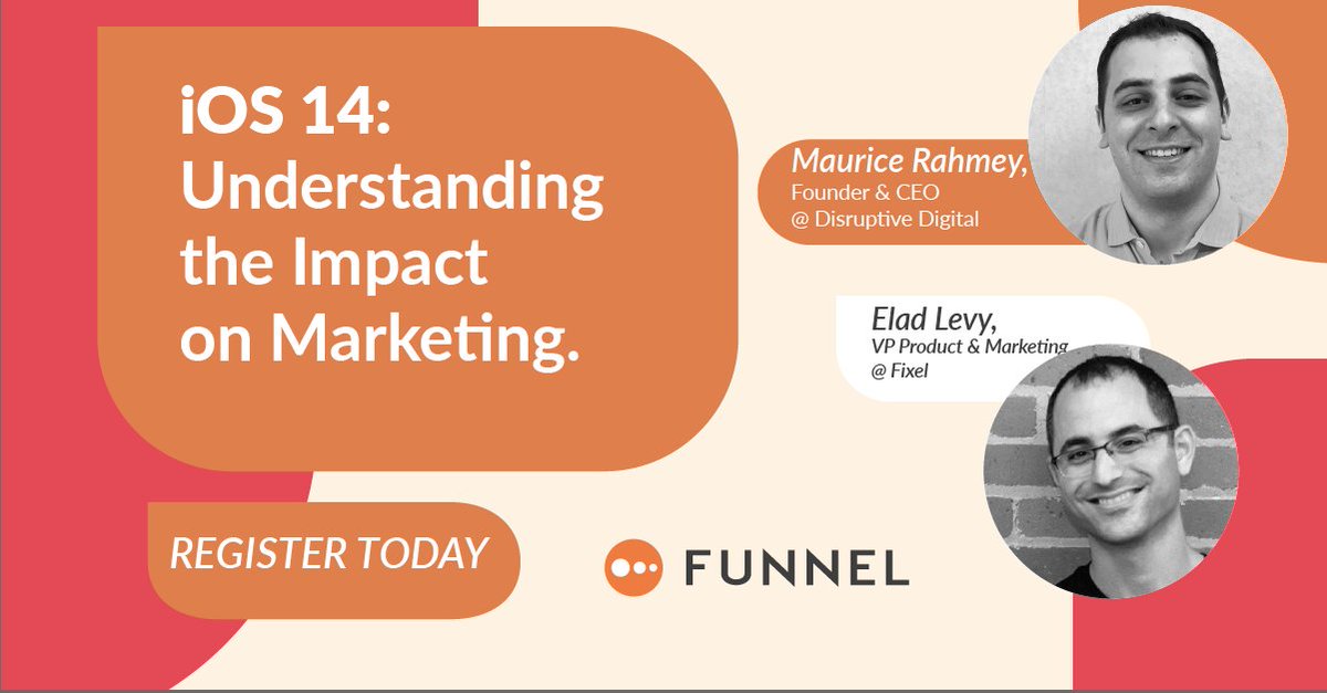 Still confused by Apple's App Tracking Transparency updates? 

The impact on your business? 

How to prepare? 

I'll be participating in a fireside chat with 
<a href="/mrlevyelad/">Elad Levy</a> and the <a href="/Funnel/">Funnel</a> team on April 8th to discuss the pending changes.

RSVP here: bit.ly/3vMxbLv