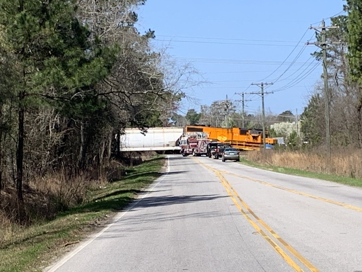 CamCroweWMBF's tweet photo. Traffic is closed on E McIver Rd.

A train and tractor trailer collided and authorities are turning people around. @wmbfnews https://t.co/6k3pWL3RBt