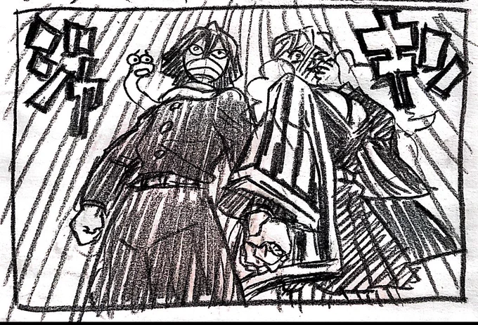 スマートにイチャイチャする推しを描こうとするんだけどどーも私は手を繋いだだけで超合金合体ロボより動きがガチガチになる人達ばかり描いてしまう。悔しい。 