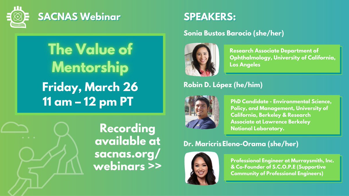 SACNAS's tweet image. Looking for a #mentor but not sure where to start? Join us for this helpful webinar to help you find someone to help you on your #STEM journey! #diversityinSTEM RSVP: bit.ly/38JwJUw @RichmondLyfe