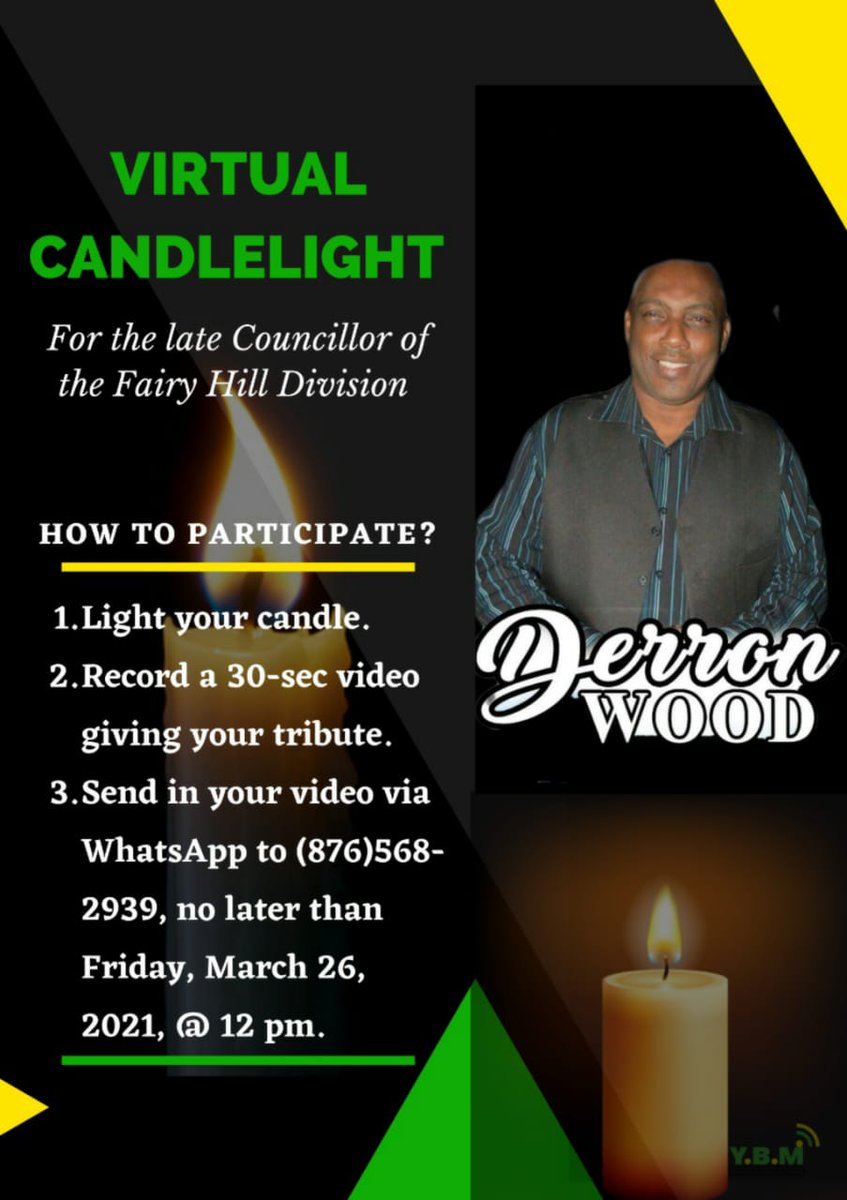 kiz_instyle's tweet photo. #LightACandleForDerr
Virtual candle light ๐ฏfor our beloved councilor, gone too soon ๐๐
#DerronWood
@EastPortlandJLP @annmarievazja @darylvazmp @jlpjamaica @g2kjamaica @G2kPortland https://t.co/fQuswEJFfb