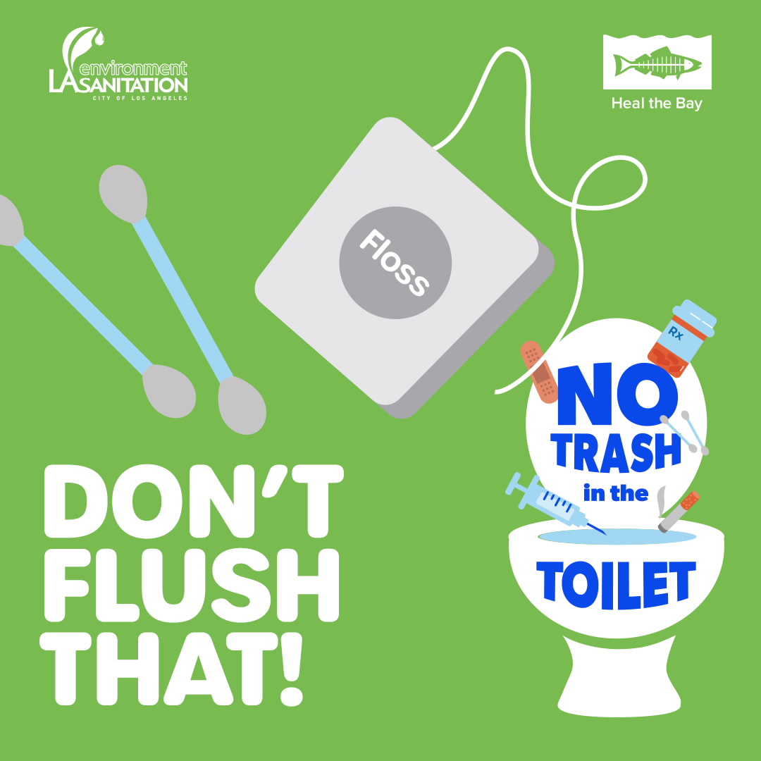 LACity's tweet photo. Join the City of LA as we mark #WorldWaterDay, a day that celebrates water and raises awareness of the global water crisis. Just a few small steps can go a long way.
Protect our waterways and beaches. Never litter and don't use your toilet as a trash can. #Dontflushthat https://t.co/ZpOCDZO3z8