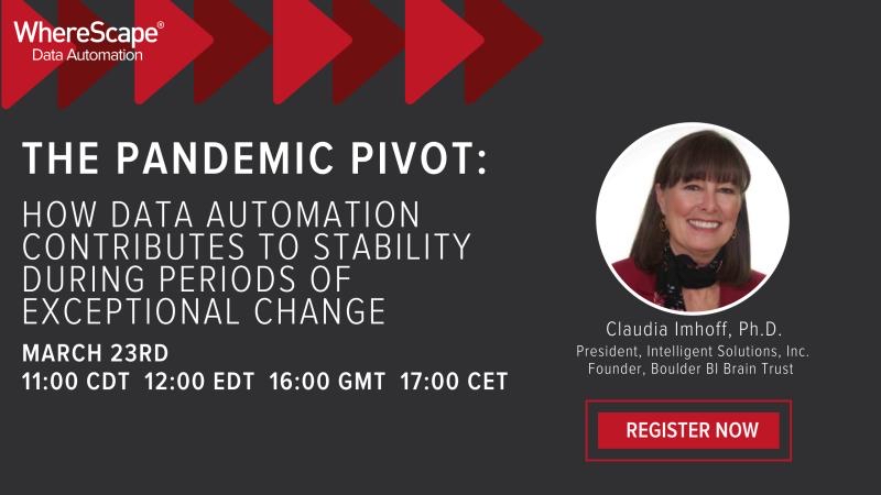 Claudia_Imhoff's tweet photo. Tomorrow’s the day! RT @wherescape: Register now as @Claudia_Imhoff, Ph.D. joins us to discuss how #dataautomation contributes to stability during periods of exceptional change.
Register here: https://t.co/xUIFr9HYRs
#DataWarehouseAutomation https://t.co/yeVxYb0z7b https://t.co/TB6xanD4ba