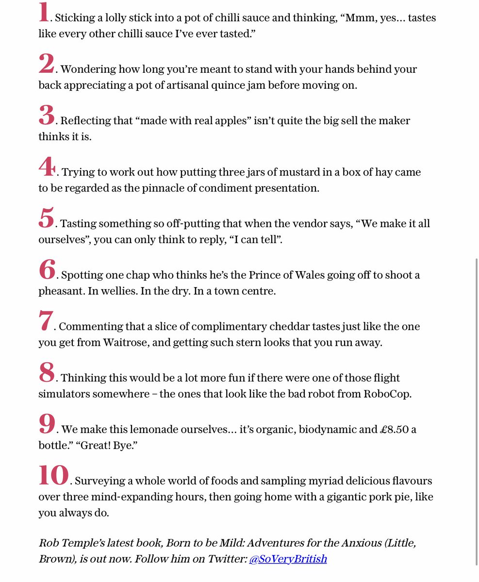Love a good farmers’ market. Great produce, organic goodness, heart and soul going into all sorts of food. So, believe me when I say, this is just a light-hearted dig. Love ‘em really. #verybritishproblems with farmers’ markets / amzn.to/3vSg1MO / <a href="/Telegraph/">The Telegraph</a>