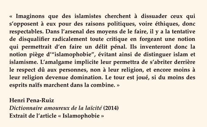 denis_sisco75's tweet photo. Henri Peña-Ruiz sur la notion fumeuse d'islamophobie. Magistral. https://t.co/5kqRrP8tfu