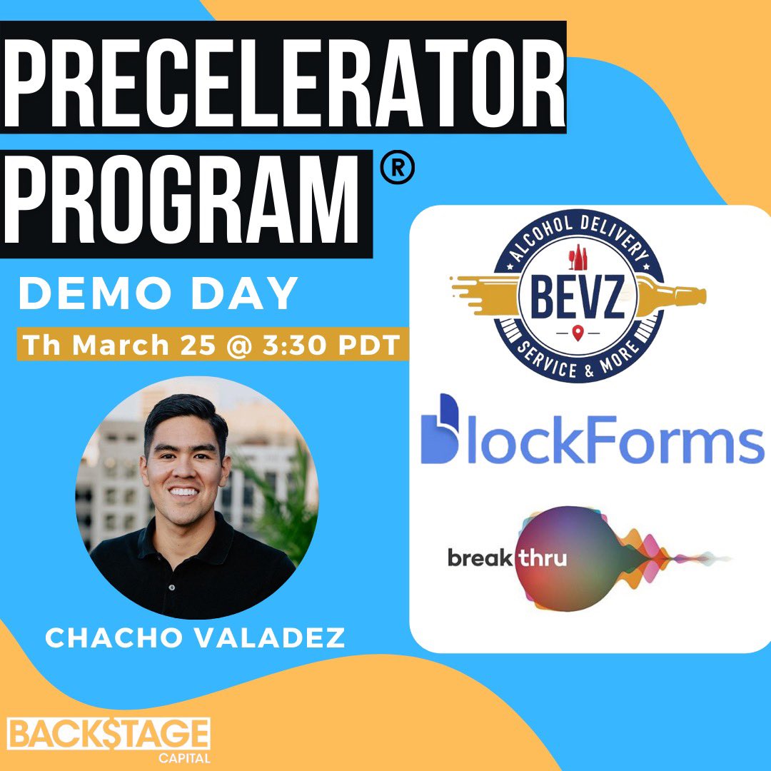 We’re extremely excited to announce  <a href="/PrecceleratorLA/">SAM Preccelerator</a>’s Demo Day! Join Chacho Valadez this Thursday, March 25 @ 330 PDT for an event that showcases the amazing progress their startup companies have made.  RSVP through the Eventbrite below. eventbrite.com/e/preccelerato…
#startups