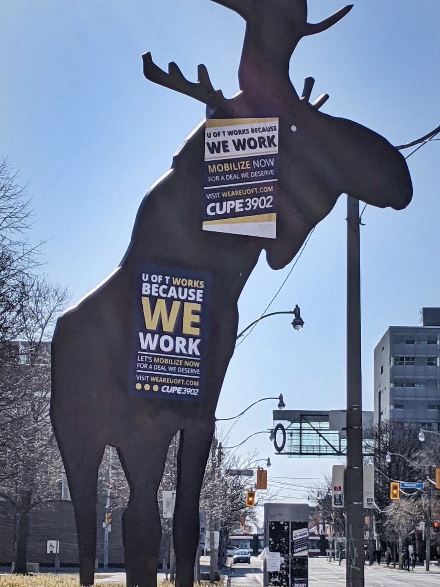 cupe3902's tweet photo. Our new mascot? The Precarity Moose? #onpol #cupeon #uoft #boundless #gradschool #union https://t.co/gwPAKjTpr2