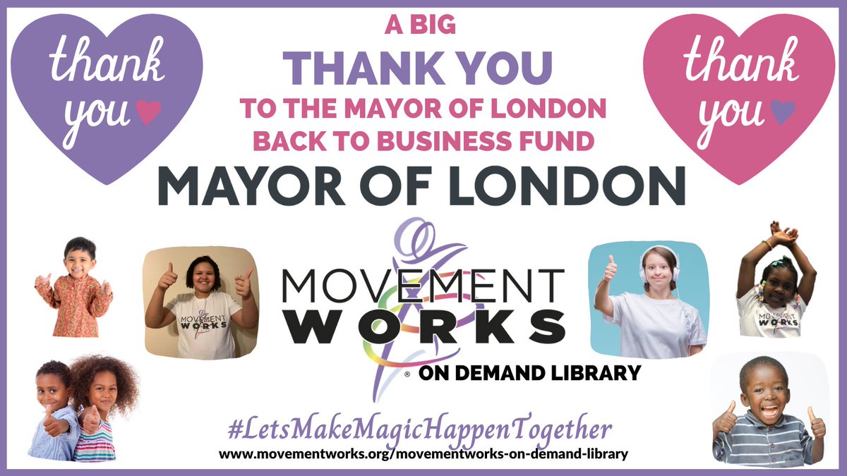 MovementWorksEd's tweet photo. A BIG THANK YOU to @mayorsfund @MayorofLondon for their generous #donation of £2,895 to our #MovementWorks #AvivaCommunityFundUK #Crowdfunding campaign https://t.co/iXB2AmUdJg Helping us support #earlyyears #children #youngpeople #VulnerableAdults #learningdisabilities #SEND https://t.co/WLQRg26VCO