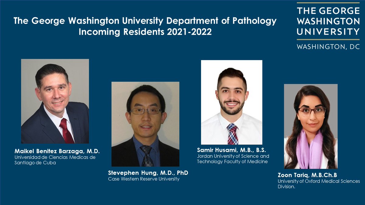 GWPathology (@gwpathology) on Twitter photo Congratulations to our new residents & welcome to the @GWUPathology family! We are honored to have you in our program!ā #match2021 <a href="/HusamiSamir/">Samir.Husami</a> @PathoLodge Congratulations to our new residents & welcome to the @GWUPathology family! We are honored to have you in our program!ā #match2021 <a href="/HusamiSamir/">Samir.Husami</a> @PathoLodge