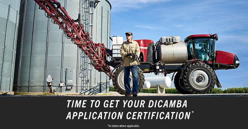 RRXtend's tweet photo. The 2021 season is upon us, which means a new dicamba application certification is required for anyone planning to spray dicamba in #grow21. Start your online training today  to get your certification (in applicable states). https://t.co/hBYEYv6bo1 https://t.co/MM8CKRITw2