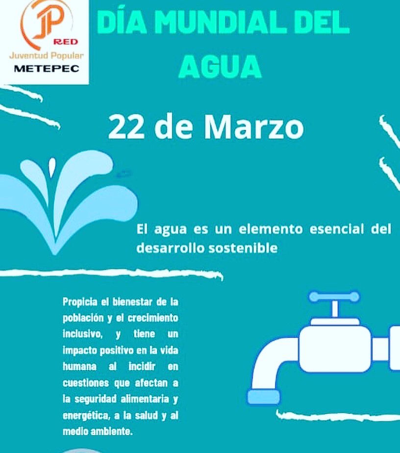 MetepecPopular's tweet photo. 22 de marzo Día Mundial del Agua. 💦 

Cuéntanos, ¿por qué es importante para ti ? 
Tengamos #AccionesResponsables💙 https://t.co/sfvDZ6MbBW