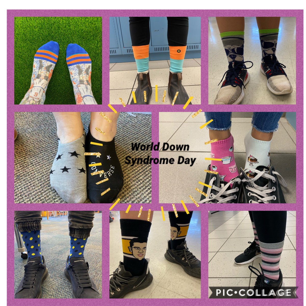 WilshireLibrary's tweet photo. We’re celebrating #WorldDownSyndromeDay @WilshireES! Check out our funky socks! #LotsOfSocks @YRDSB @WorldDSDay #YRDSBXceptionALL https://t.co/QyaSxPNF3r