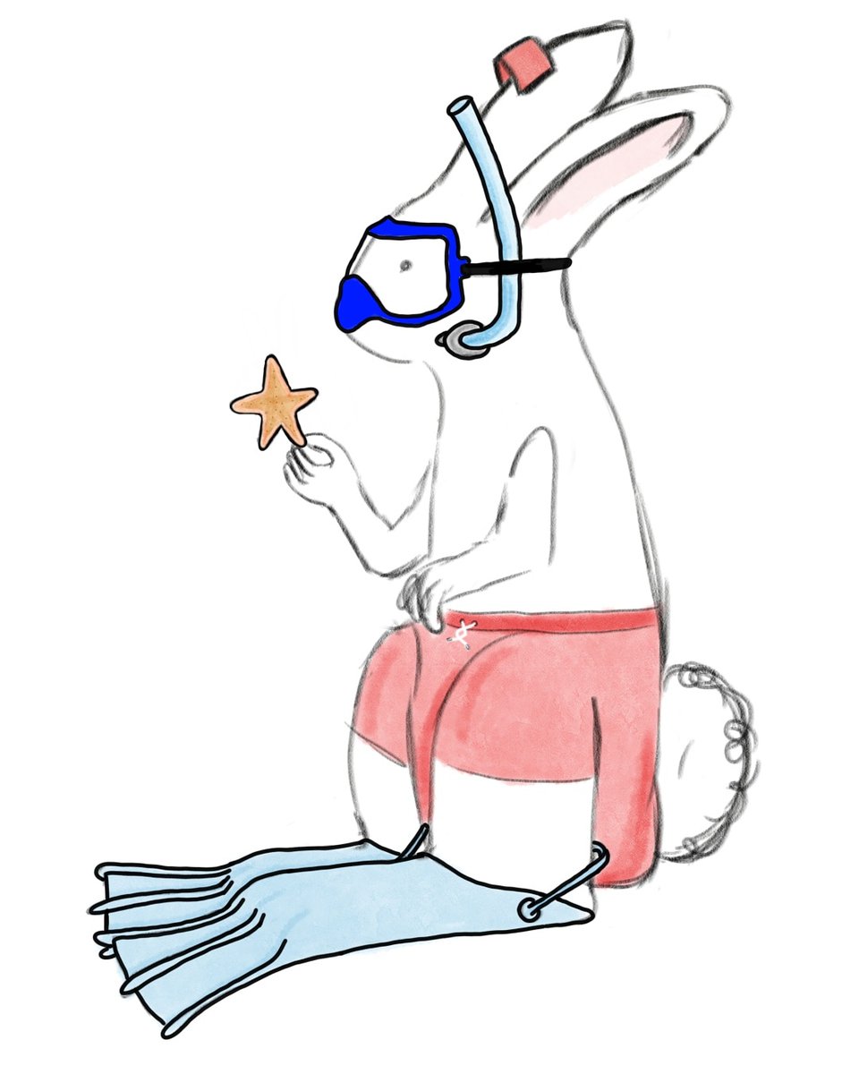 lappins1's tweet photo. Snorkeling Lappin.
.
.
.
.
.
#rabbitart #rabbit #rabbits #bunny #lapins #lappins #digitalart #sketch #drawing #doodle #doodles #doodlesofinstagram #snorkelling #starfish #bunnyrabbit https://t.co/Khz3dn2Y91