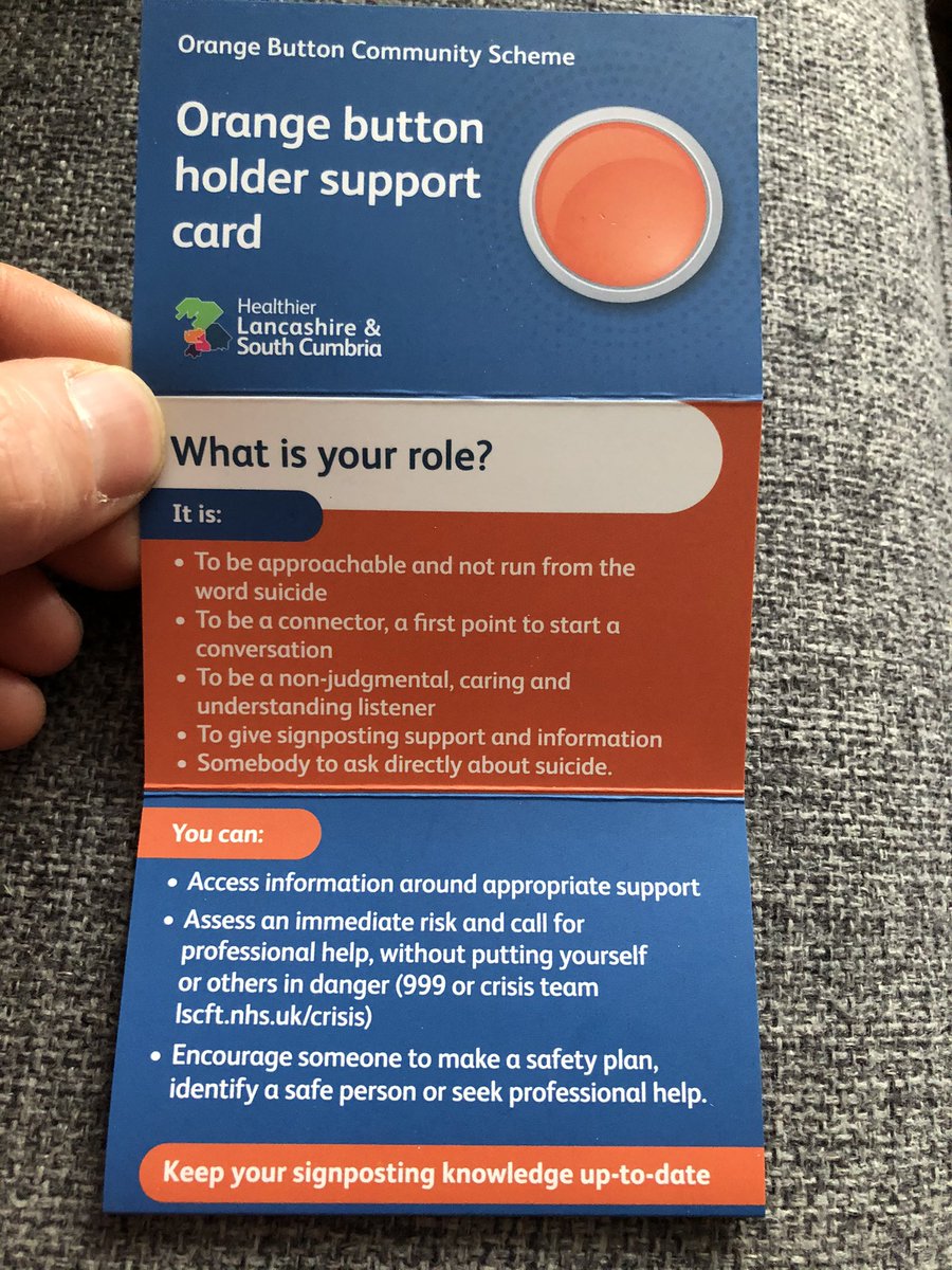 _DezW_'s tweet image. So this arrived in the post today! I’m officially an orange button holder. I recently completed some suicide awareness training with @Every_Life_Cumb #OrangeButtonCommunity @HealthierLSC. EVERY LIFE MATTERS.