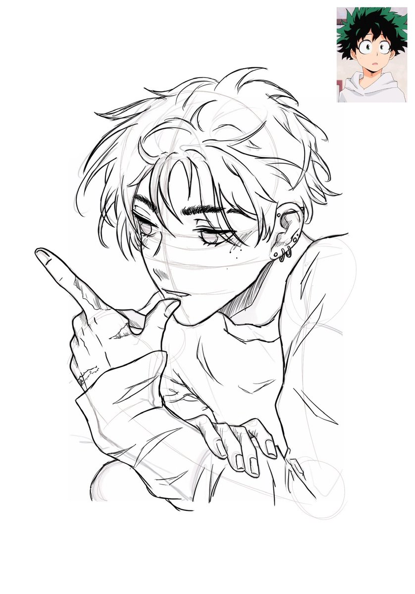 Lvghtn's tweet photo. finally outta artblock i guess uwu older deku wip ig https://t.co/jeJfku8hO8