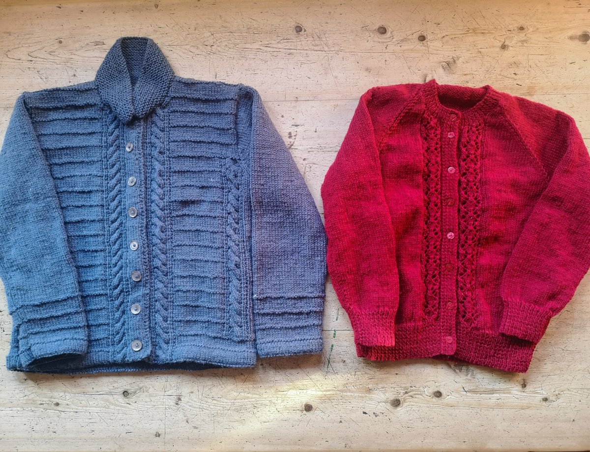 knitforpeace's tweet photo. These extremely impressive cardigans are today's Knit of the Day. They were sent to us by Minster Bethel Craft group who have been sending us knitted donations regularly for years! Thank you for the continued support. https://t.co/ZpU8GBlC7c