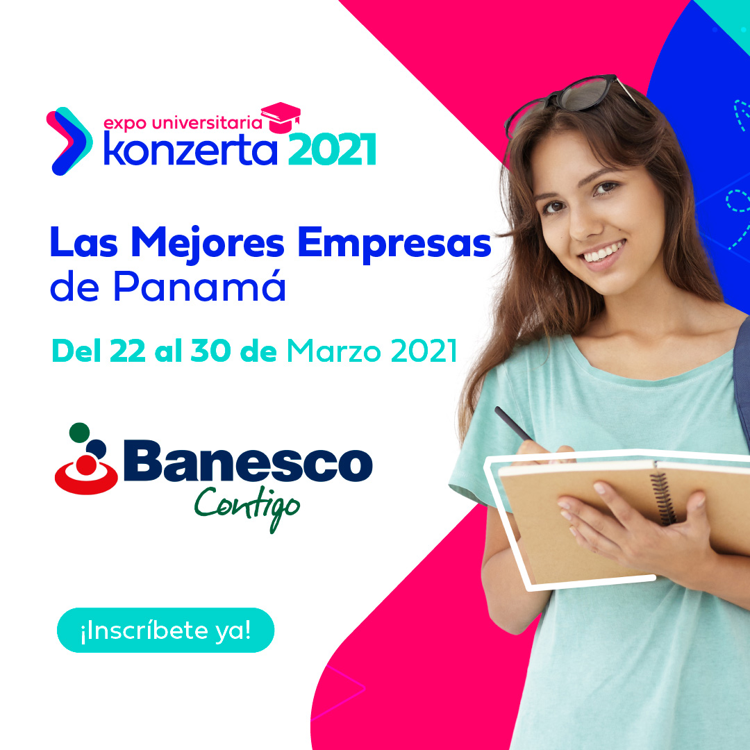 ¿Qué esperas para ser parte del equipo Banesco?

Si quieres formar parte del equipo de trabajo, ingresa a la #ExpoUniversitariaKonzerta y consulta las vacantes disponibles

Conoce la oferta de empleos a través del siguiente enlace expouniversitaria-konzerta.com