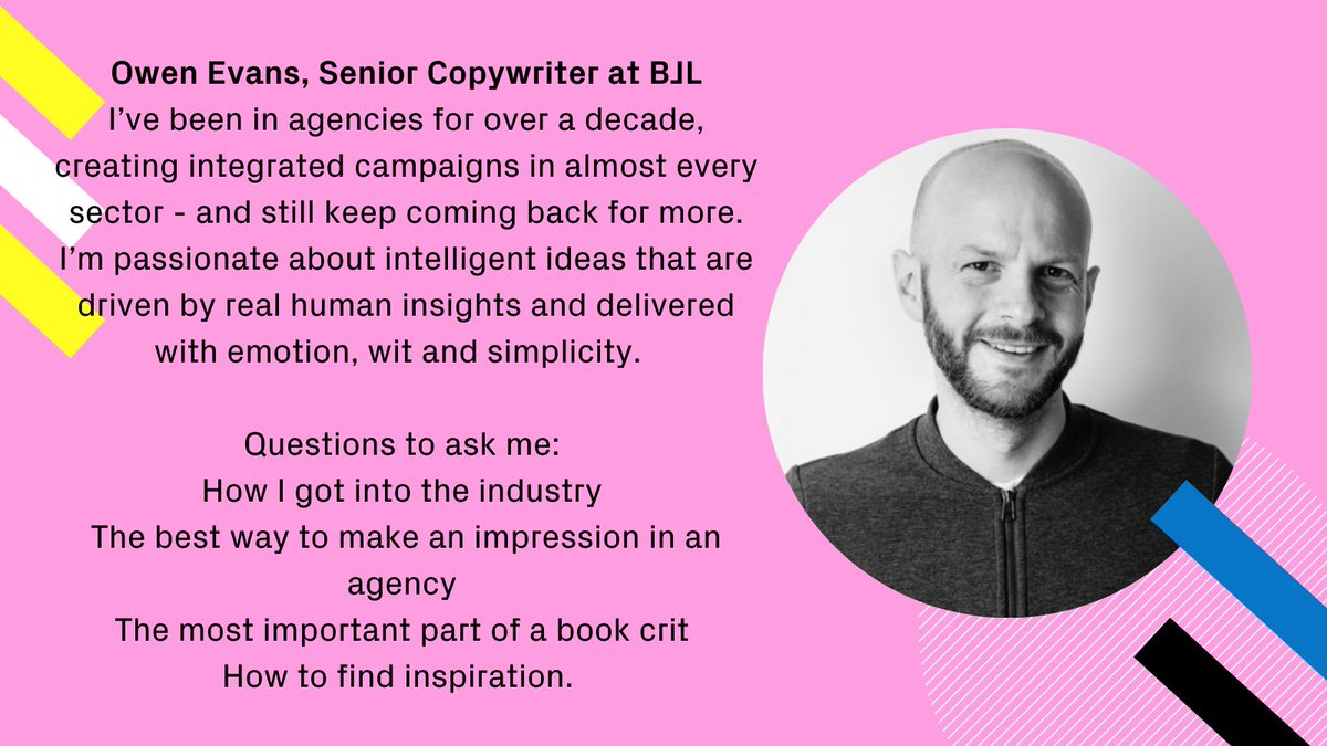 We've got Owen Evans <a href="/owenjevans/">Owen Evans</a> from @bjlgroup helping us out mentoring on the 25th for Two+Two 2021!

#GetYourJab
#TwoandTwoUK
<a href="/Cr8tiveResource/">Creative Resource</a>