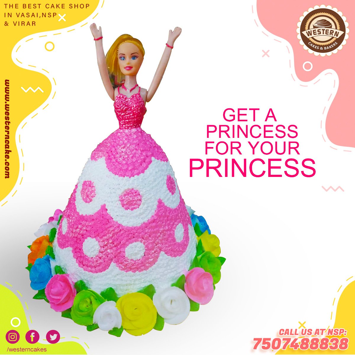 WesternCakes's tweet photo. Get a princess for ypur princess...
Order Cake Online from https://t.co/1xQAGfWfJx
#dollcake #barbiedollcake
#thecakestories #cakeofinstagram #cakeoftheday #lovebaking #cakeshop #cakeshopnearme #cakeshopinnalasopara #chocolate #brown #tasty #dark #toppings #yummy #sweet https://t.co/aR4Ca6tedU