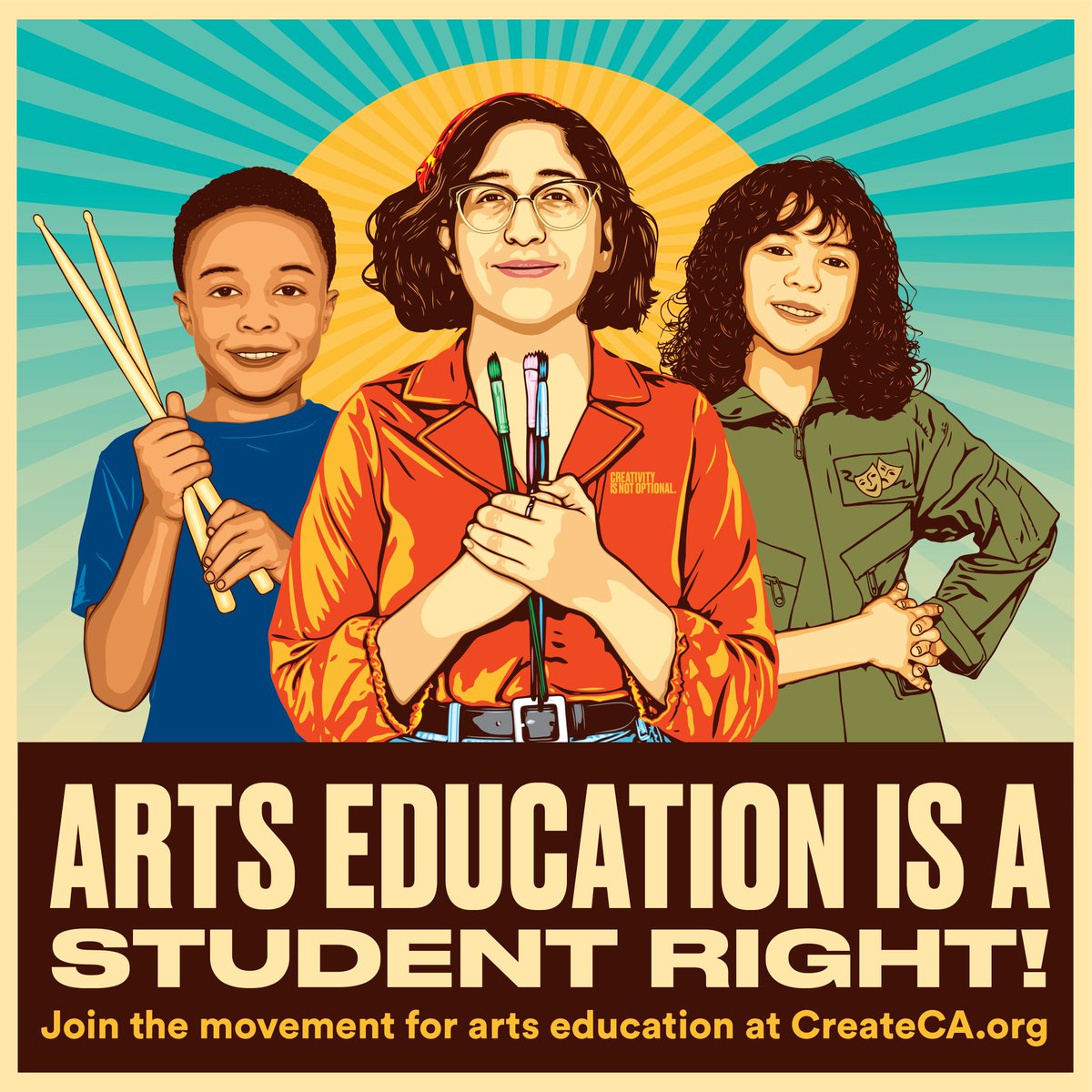 create_ca's tweet photo. The arts are civic engagement. Low-income students w/ high arts participation are more likely to vote in local elections &amp; volunteer in their neighborhoods. The power of #ArtsEdRebuilds communities. https://t.co/enyhqhTeHZ