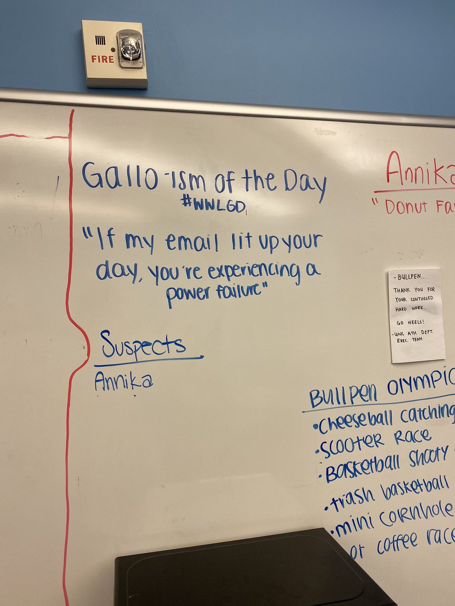 UNCBullpen's tweet photo. @akhorton_10 @jteich6 @LynneaPhillips @CPrice38 @MCHodgin @marchmadness Sorry we’re late - in case you all were missing your whiteboard moments, here’s some ✨inspiration✨ #WWLGD https://t.co/lydN8zpHjM