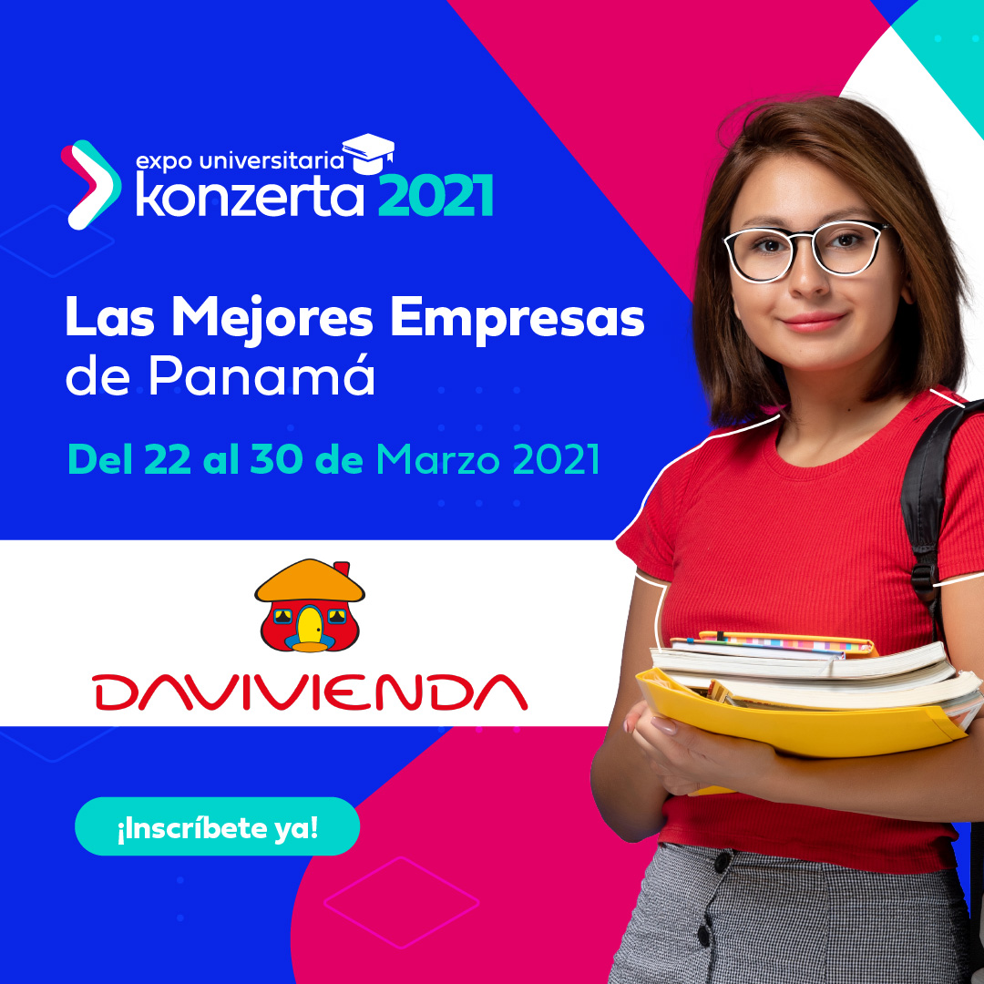 ¿Qué esperas para ser parte del equipo Davivienda?

Forma parte del equipo aplicando en la #ExpoUniversitariaKonzerta, a través del enlace expouniversitaria-konzerta.com