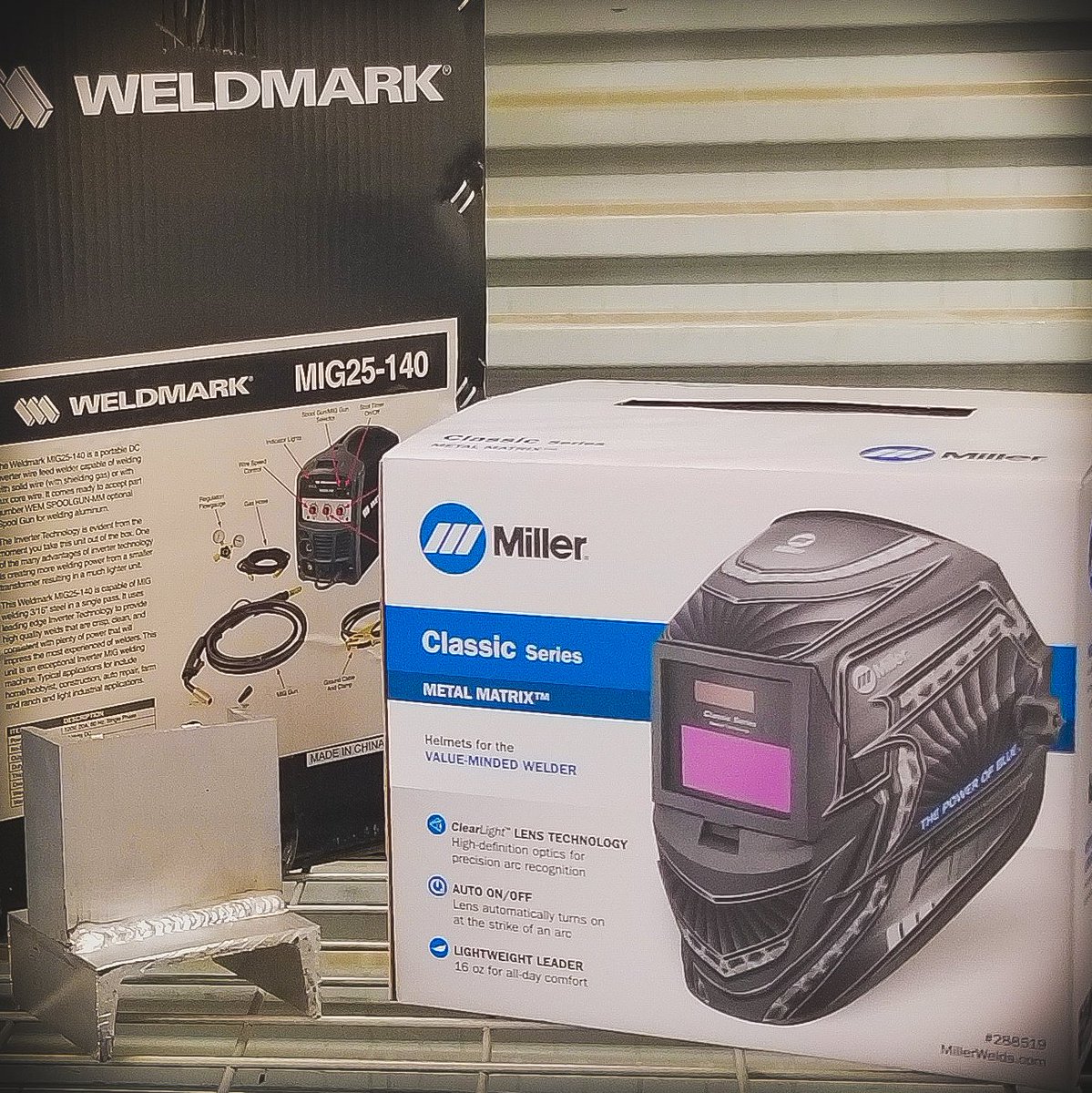 AdvancedGases's tweet photo. The all new METAL MATRIX Miller Classic welding hood; Available now. #288519 https://t.co/yJdOrAgF8U