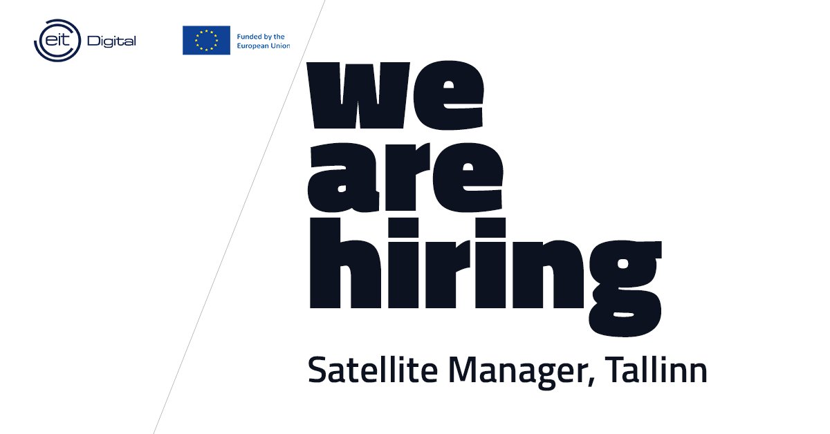 28DGTL's tweet photo. We are hiring! EIT Digital seeks a Satellite Manager Tallinn, Estonia. Applications should be submitted before 5pm of April 16 2021. Click for more information: https://t.co/xD9b8VODKL https://t.co/Dx4tepA5EB