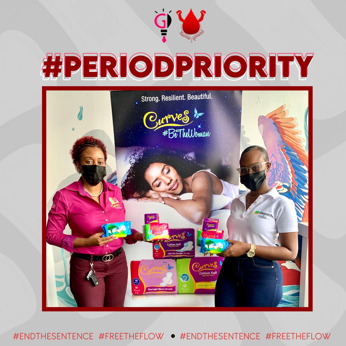 periodpriority_'s tweet photo. 🩸PERIODS ARE INDEED A PRIORITY! 🎯⁣
⁣
A BIG THANK YOU to Curves Jamaica for their generous donation of sanitary napkins, pantyliners and wipes. 🙌🏾✨⁣
⁣
Let's #EndTheSentence &amp; #FreeTheFlow by donating NOW!  💪🏾⁣
⁣⁣
#PeriodPriority #SayNOToPeriodPoverty #Jamaica https://t.co/fNWhf2eJc8