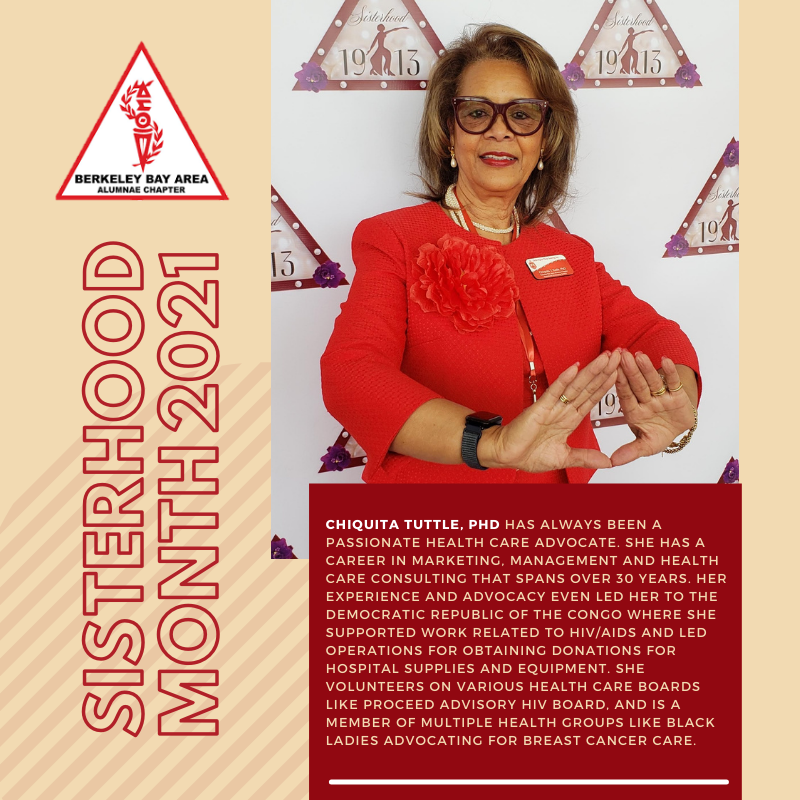 We applaud the dedication and achievements of all our chapter members committed to service. Thank you Chiquita Tuttle for your contributions to health care equity in the Black community. #BBAACInService #BBAACIsSisterhood