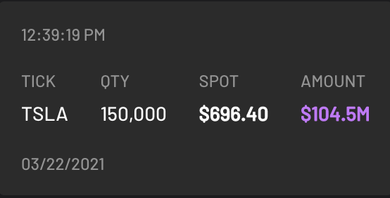 $TSLA #darkpool prints coming through the tape