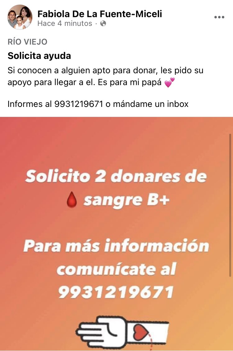 Se solicita sangre en #Tabasco
Info 9931219671
