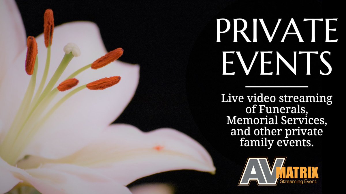 We are able to supply video streaming services for a number of private family events, including Funerals and Memorial Services, so you can be together when it matters most.

Please get in touch via bit.ly/3bTBLhC for more information. 

#LiveStreaming #EventProfs