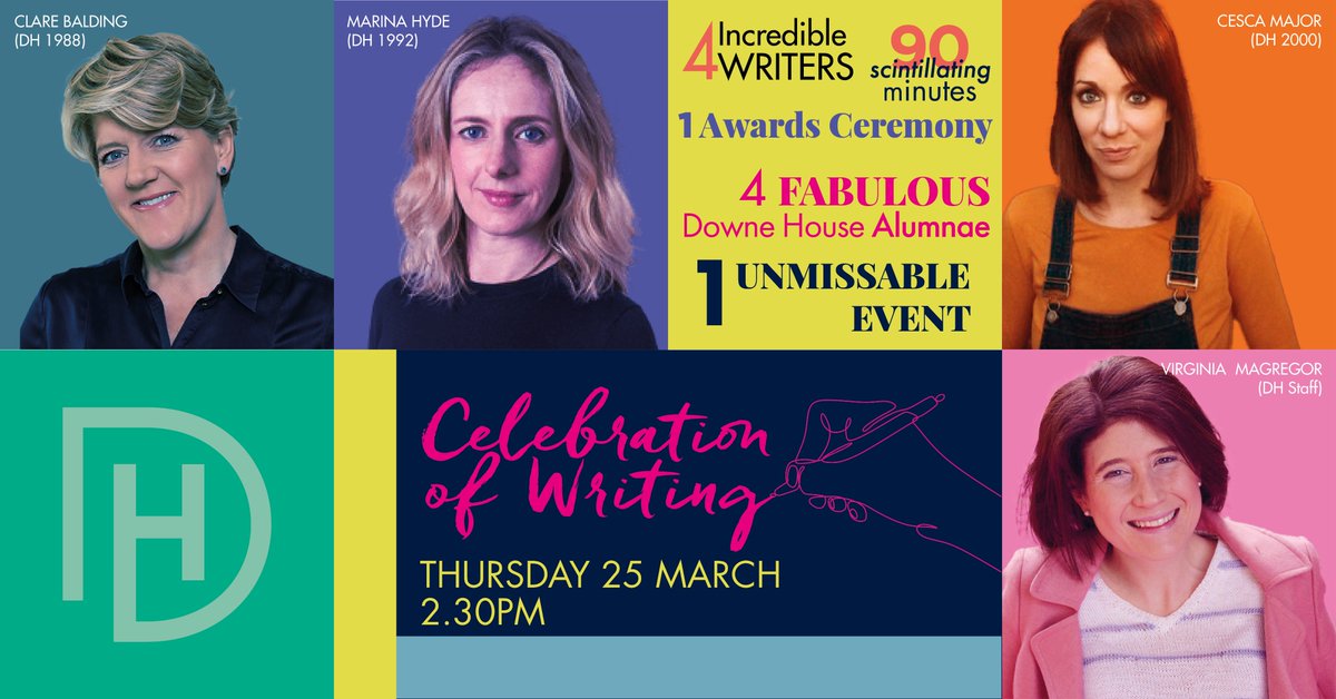 DowneHouse's tweet photo. Introducing the first of our four panellists at our #CelebrationofWriting event on Thursday, @CescaMajor left Downe in 2000 and is a successful novelist and screenwriter. Her new book, The Thin Place, is out in April. We can't wait to hear about her passion for writing #DHAlumnae https://t.co/3mDgFzIE2E