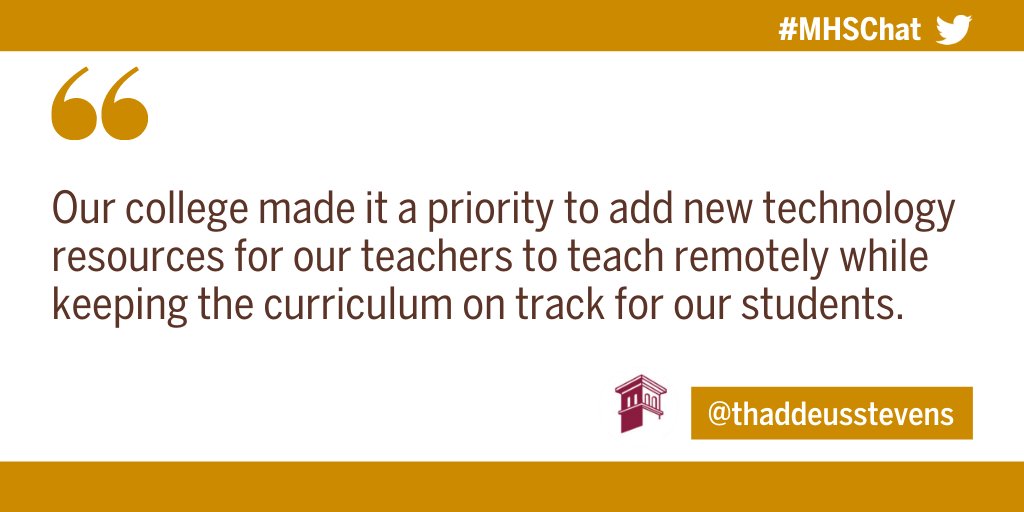 miltonhershey's tweet photo. #CareerTechEd changed in many ways as a result of the pandemic. Thanks for sharing your insights during our #TwitterChat, @thaddeusstevens! View highlights from this #MHSChat: https://t.co/5KP7kR27cq. #CTE #CTEatMHS https://t.co/7erOYlb9iv