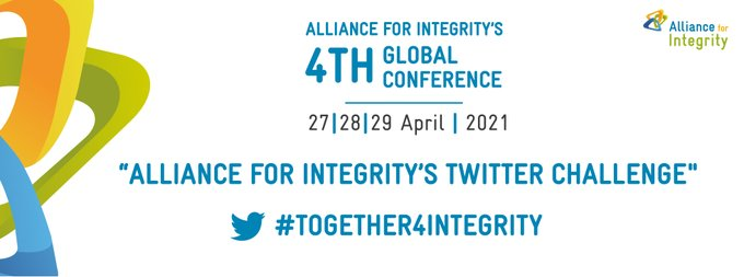 afin_giz's tweet photo. From 27 to 29 April 2021, we are hosting our 4th Global Conference. Over the next few weeks, we will introduce you to our agenda, confirmed speakers and some fun activities. Keep updated and join the conversation via #Together4Integrity. Register here: https://t.co/JfmLoD9cS1 https://t.co/q53QkEYM3f
