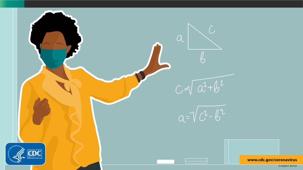 CDCgov's tweet photo. #Teachers &amp; staff: Help K-12 schools operate safely by combining steps to limit spread of #COVID19. Have everyone wear a mask that covers the nose &amp; mouth with no gaps. Keep at least 6ft (about 2 arm lengths) from other adults &amp; students. Wash hands often. https://t.co/jLenNxjipU https://t.co/sar67bbXYf