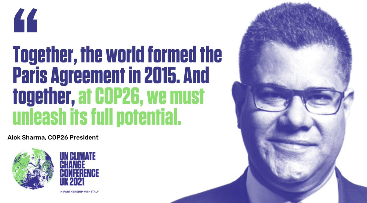 COP26's tweet image. Today is the 5th Ministerial on #ClimateAction  (MoCA).

Co-convened by China, the EU and Canada, MoCA will bring together over 30 climate ministers to drive ambition and progress in the negotiations 🌏

Preview #COP26 President @AlokSharma_RDG’s intervention below 👇