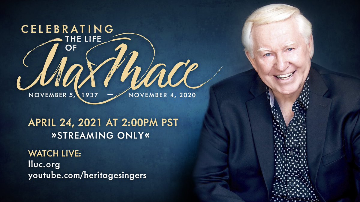 The Mace family invites you to watch a livestream of Max Mace’s Celebration of Life service on April 24, 2021 at 2 PM PST.