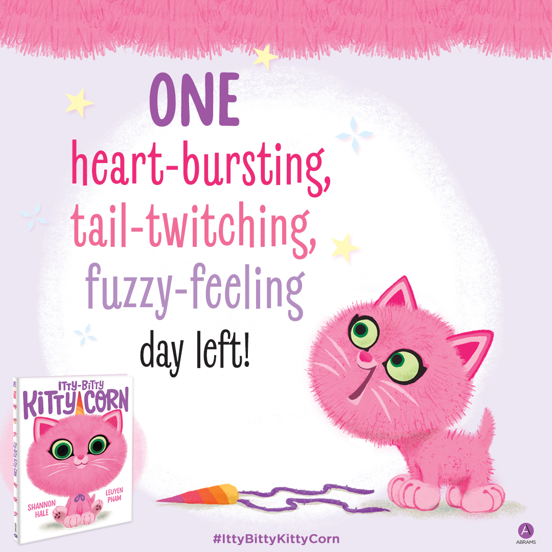 abramskids's tweet photo. The day we’ve been waiting for is almost here! RT if you're ready to add a little ✨meow-gic✨ to your bookshelves *tomorrow*. @haleshannon #IttyBittyKittyCorn https://t.co/4wXhAByXmt https://t.co/kDCrx0prRY