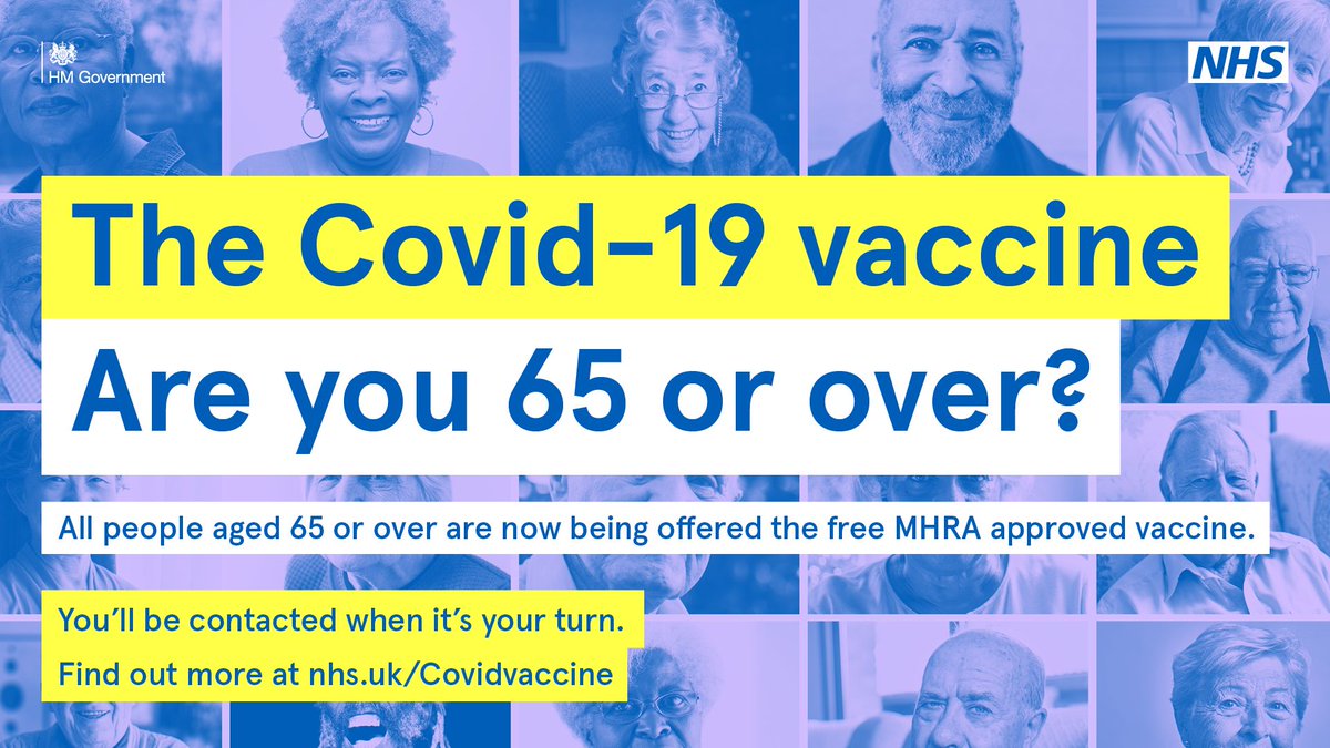 Aged 65-69? Your priority group is now being offered the #Covid19 vaccine and you will be contacted by the NHS when it's your turn #CovidVaccine #COVIDVaccination #SouthWarks