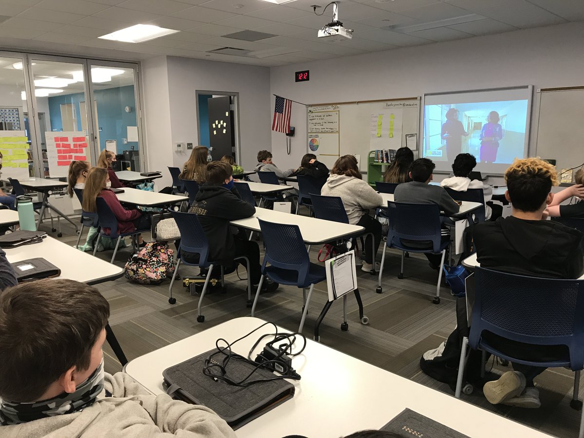 NJHLibraryLC's tweet photo. Talking about upcoming virtual visit with @JasonReynolds83 in Ms. Bentz's classes today! https://t.co/Zc5e8KgpG3