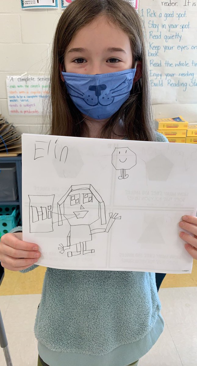 Incorporating knowledge of polygons and art! We have a polygon dog and person! ❤️ <a href="/MrsLisaAshby/">Lisa Ashby</a> <a href="/CESGoPanthers/">CESGoPanthers</a>