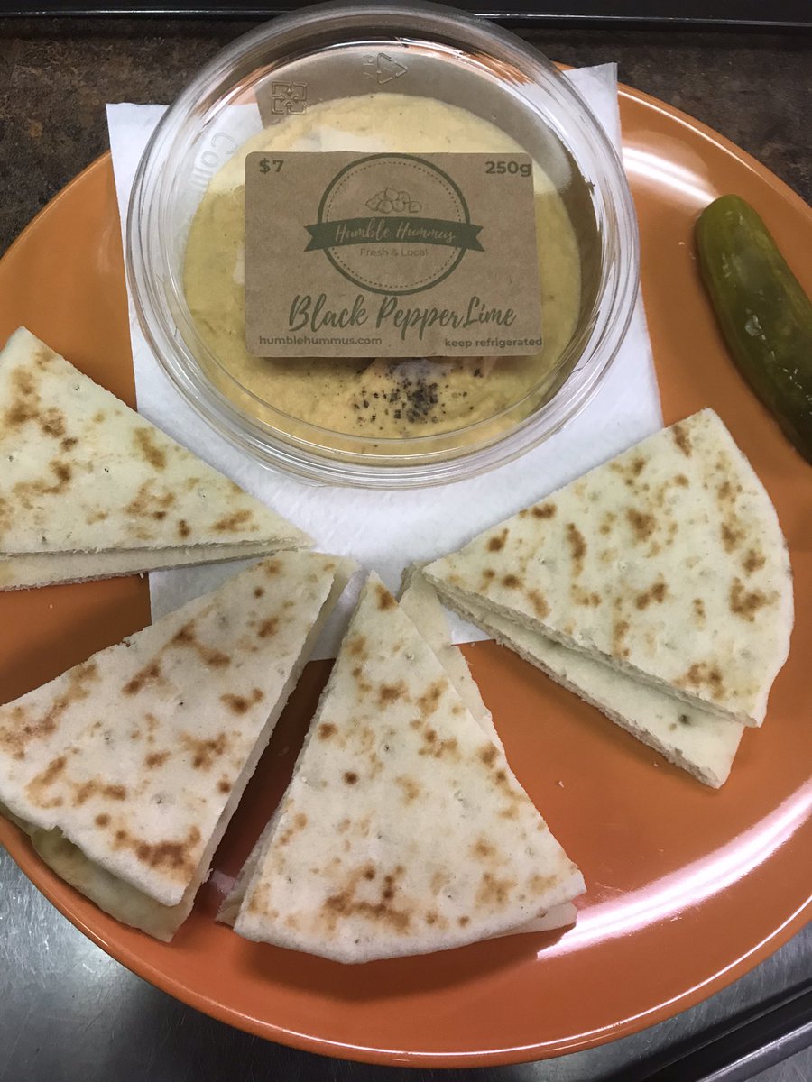 <a href="/humblehummus/">humblehummus</a> just brought a fresh batch. Take some home or we can add a little something for your lunch.