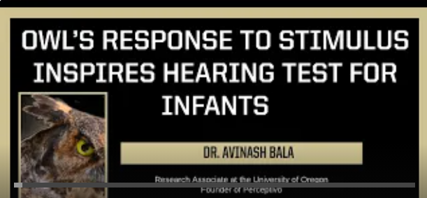 PurdueSOS's tweet photo. Did you know your eyes can detect sound? @uoregon @uocas Avinash Bala discusses researching #owl #pupildilation response to unexpected sounds and the development of a non-invasive #infanthearingtest @PurdueScience #PurdueUniversity #STEM https://t.co/3WgpF3rsx6 https://t.co/yCyj4vGXWf