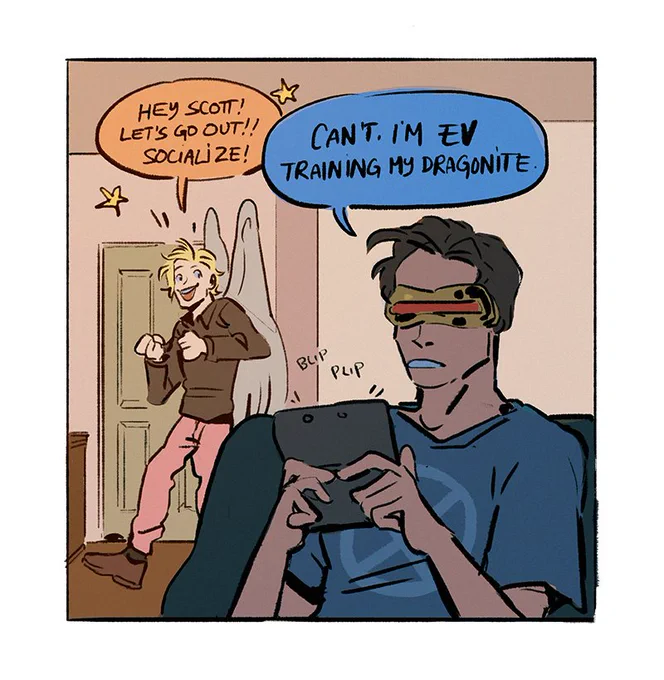 cyclops trending so i finally have an excuse to repost this as one post LOL scott is a nerd but so are the rest of the champions so it works out 