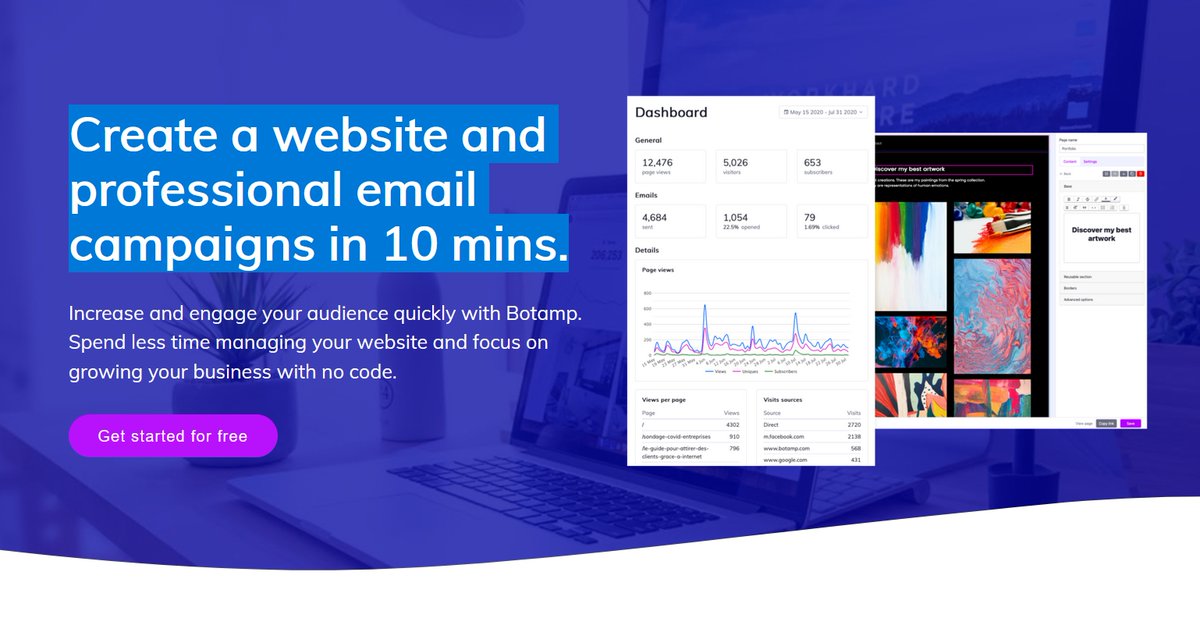 venkatstartups's tweet image. Featured Product @trybotamp - my.productstartups.com/c/saas/botamp Create a website and professional email campaigns in 10 mins. #saas #website #emailmarketing #websites #tech