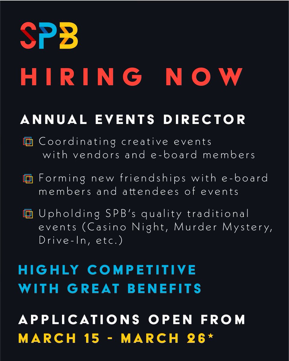 OUSPB's tweet photo. Interested in planning large campus events like Carnival and Casino Night? Apply for our Annual Events Director position on Handshake or Grizzorgs!! #ouspb https://t.co/u9JKgAkbRG