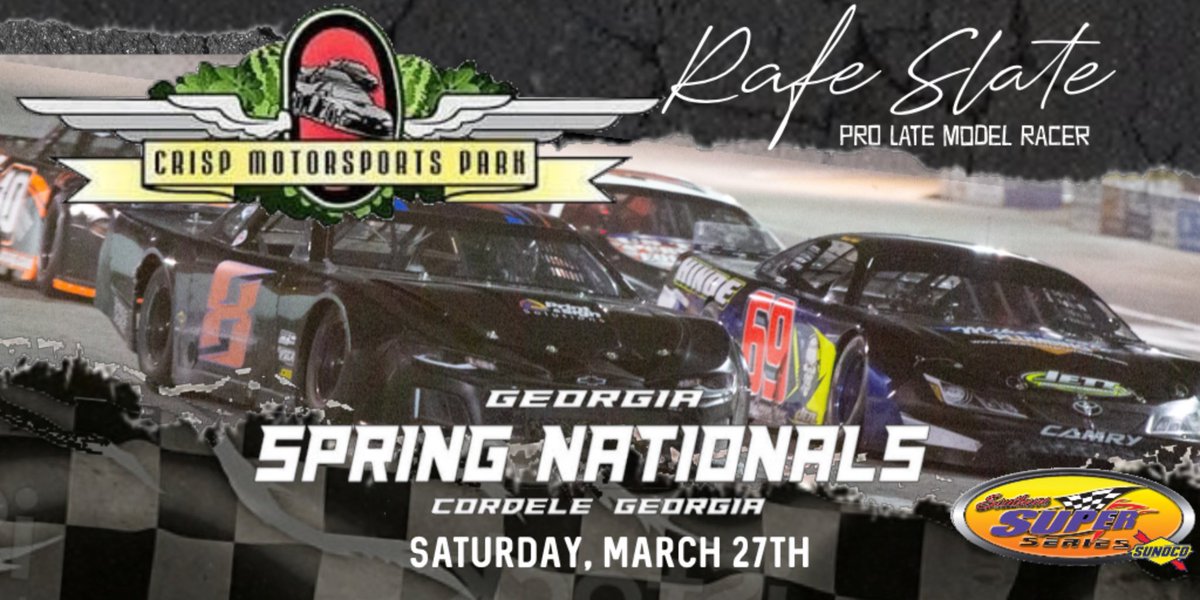 rafeslateracing's tweet photo. #countdownbegins for Saturday’s #supersouthernseries Spring NatlsLate Model race at @CordeleSpeedway . That’s the #hometrack &amp; we love some #cordele folks. Let’s go chase the 🍉!
Photo Credit goes to @bnuttleman 📸

#RafeSL8 #asphaltracing #cordelega #racefamily #grassrootsracing https://t.co/Fk2X7ez3Tj