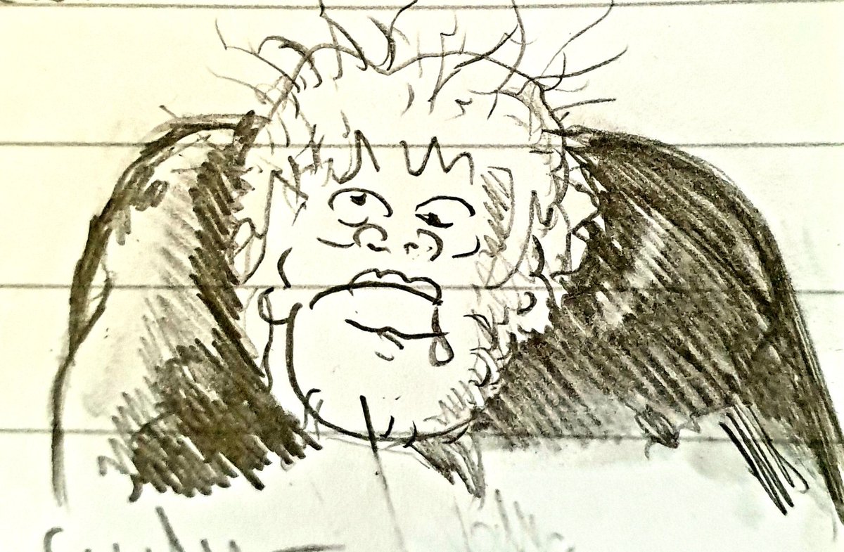 geniaphobic's tweet photo. @MartinRowson it's happened again. Distracted from these fucking endless work Zoom calls, I revisited the #DrawBorisJohnson challenge. As soon I scrape pencil to pad, it becomes Charles Laughton portraying De Spaffle Gasconade. https://t.co/5grTD8zvkz